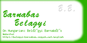 barnabas belagyi business card